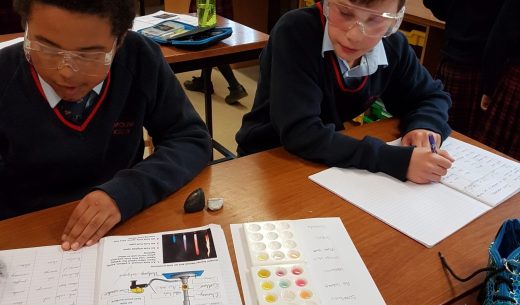 students in the science room