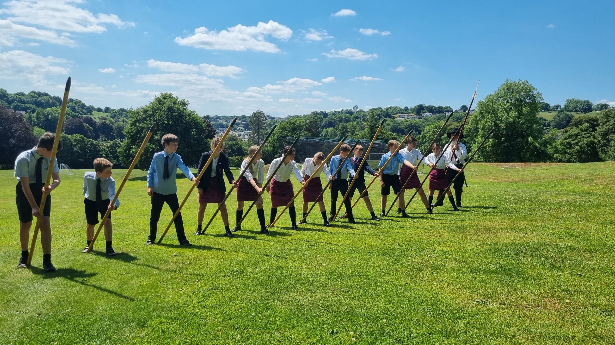 Students with javelins