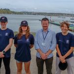 3 students and a teacher at the CCF national regatta