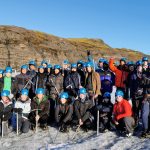 students in climbing gear in Iceland