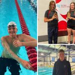 Smiling students from swimming competitions