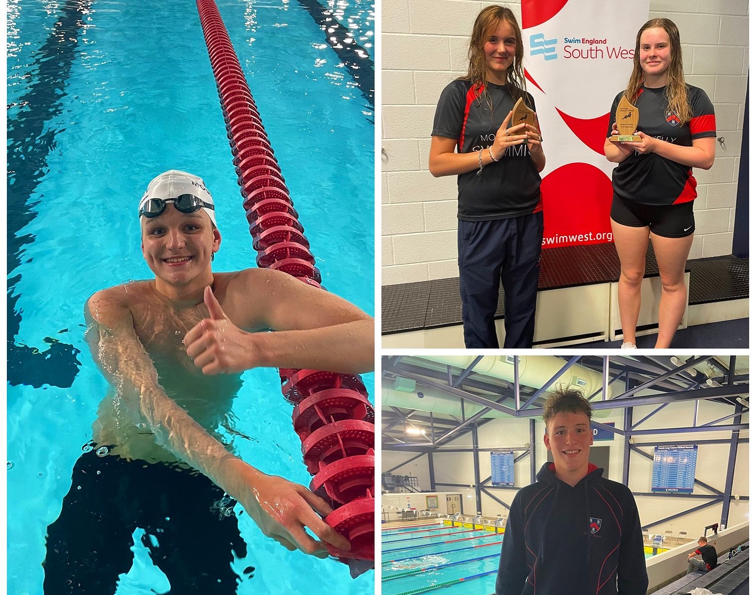 Smiling students from swimming competitions