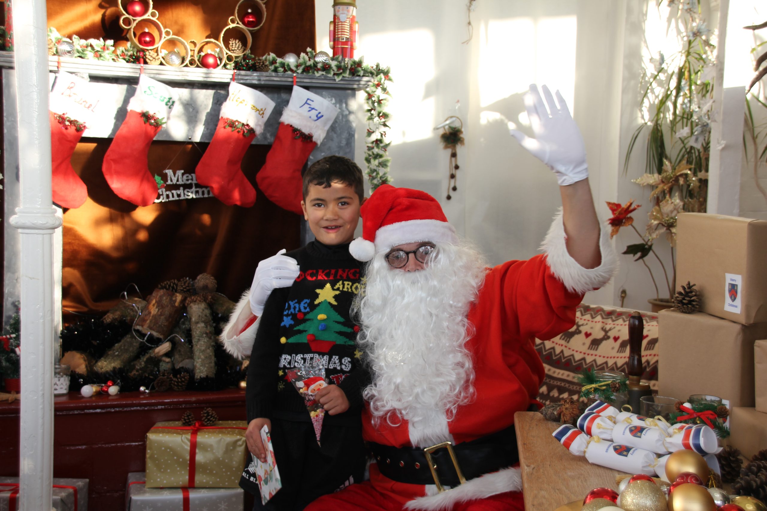 child with Santa Claus