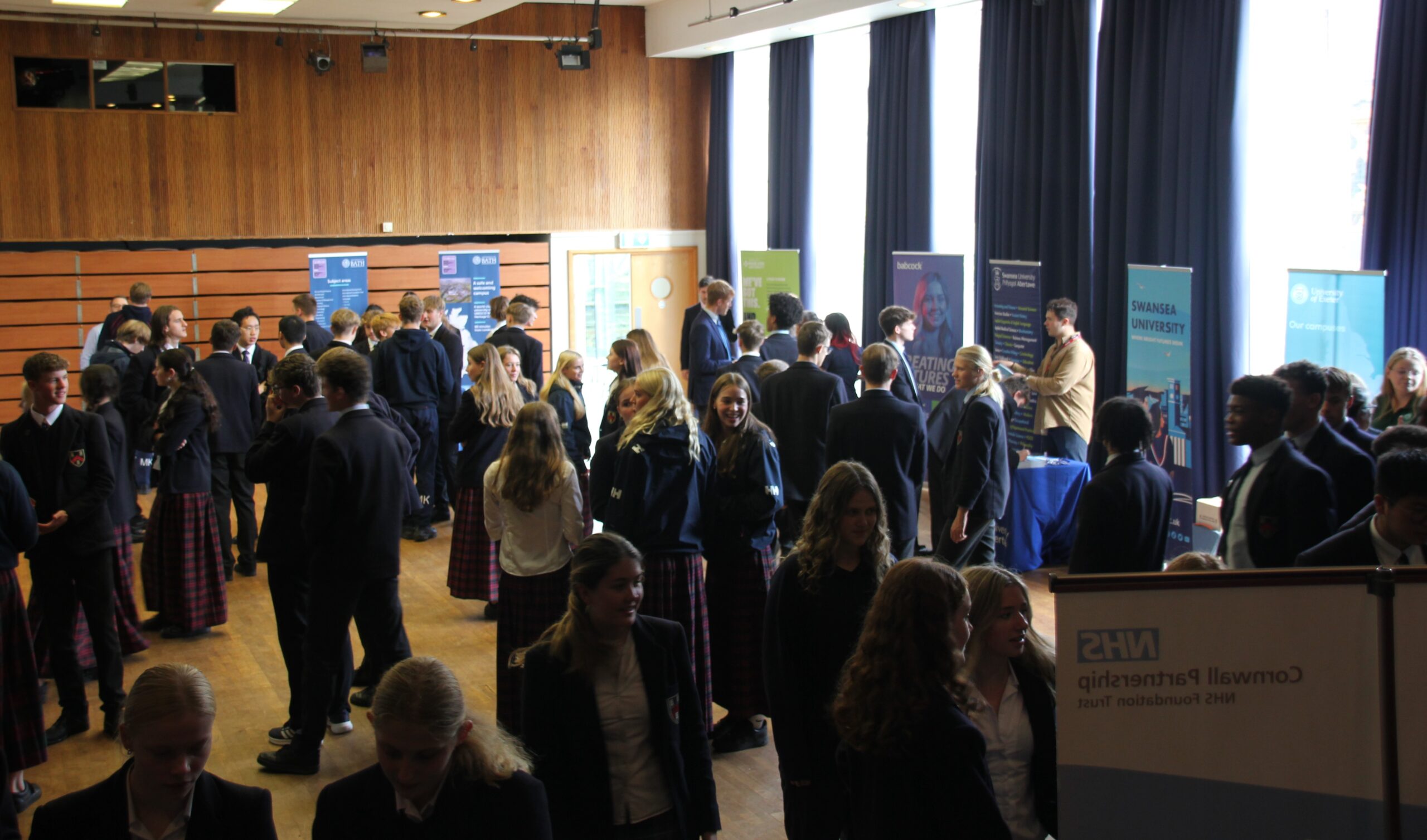 students in a careers fair