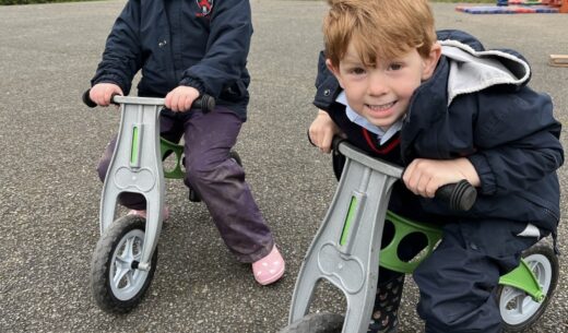 2 students on trikes