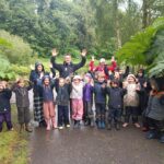 prep students in the rain