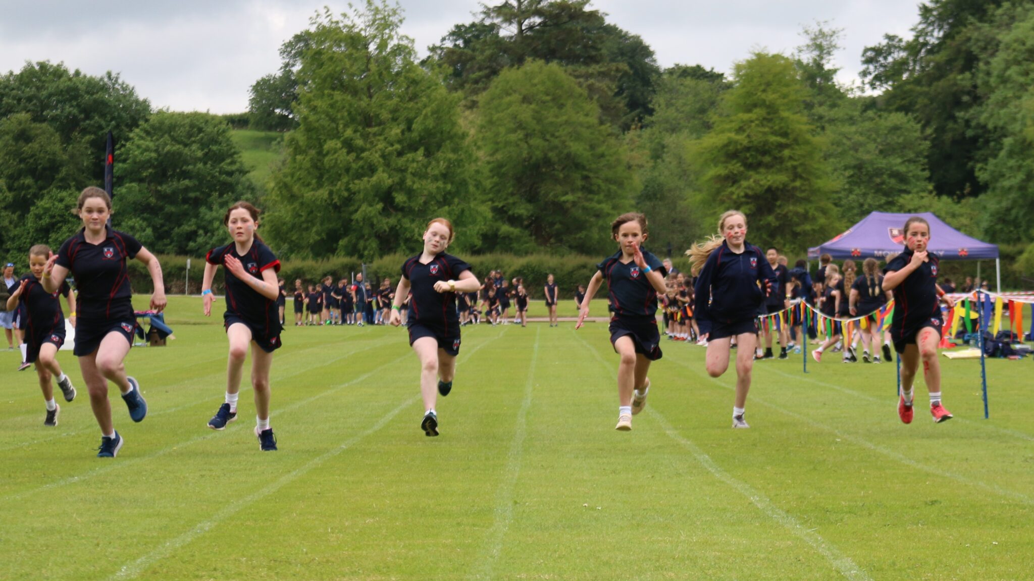 students running a race