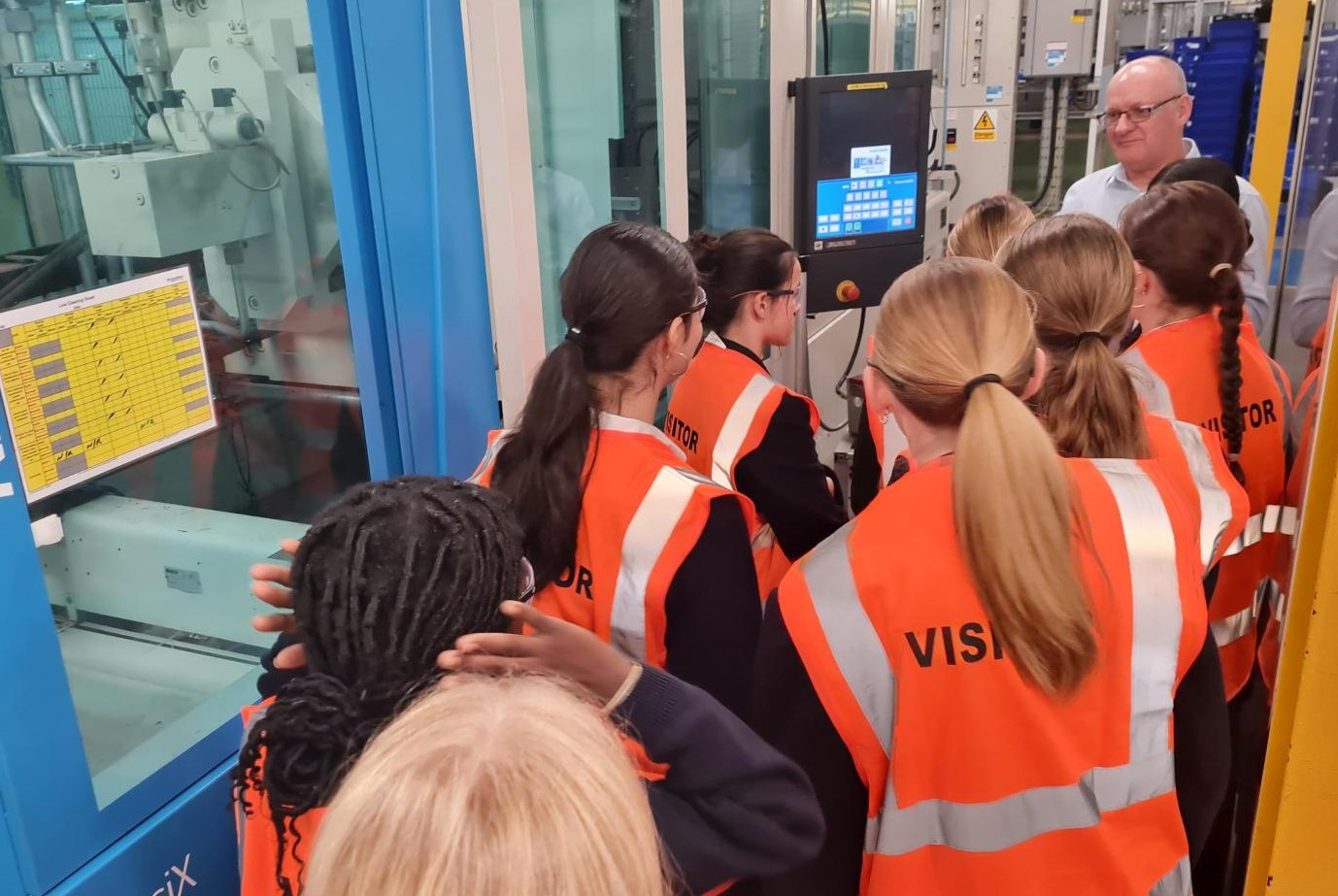 students in a factory