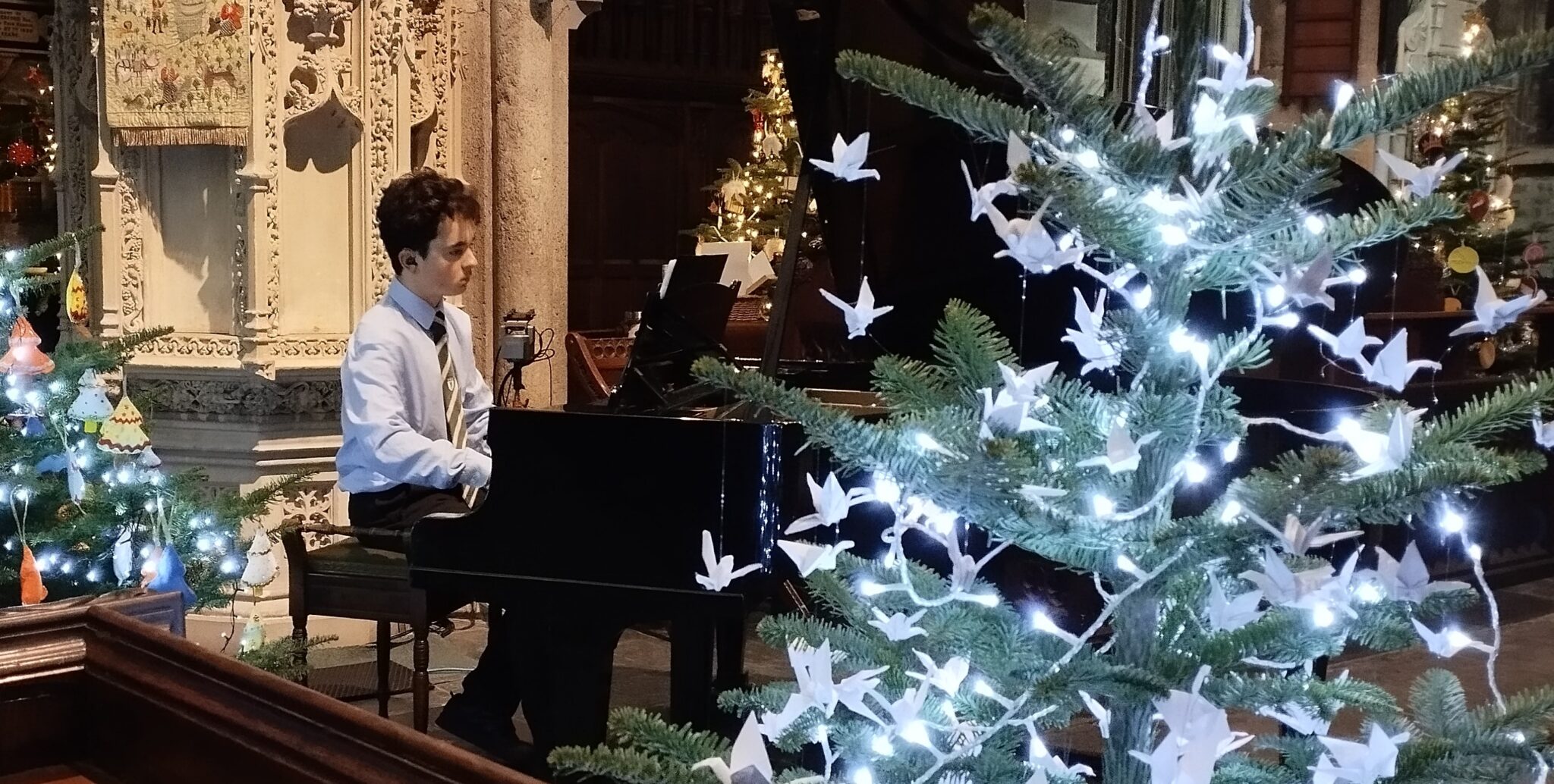 student playing piano