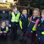 students on a walk