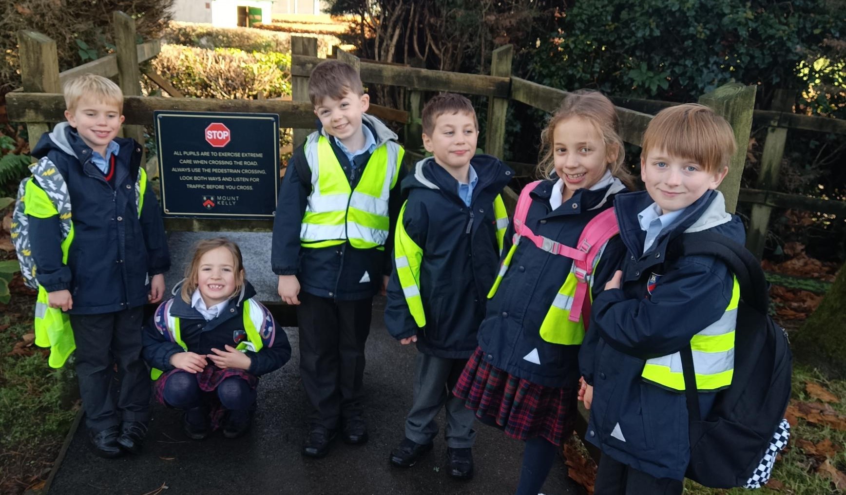 students on a walk