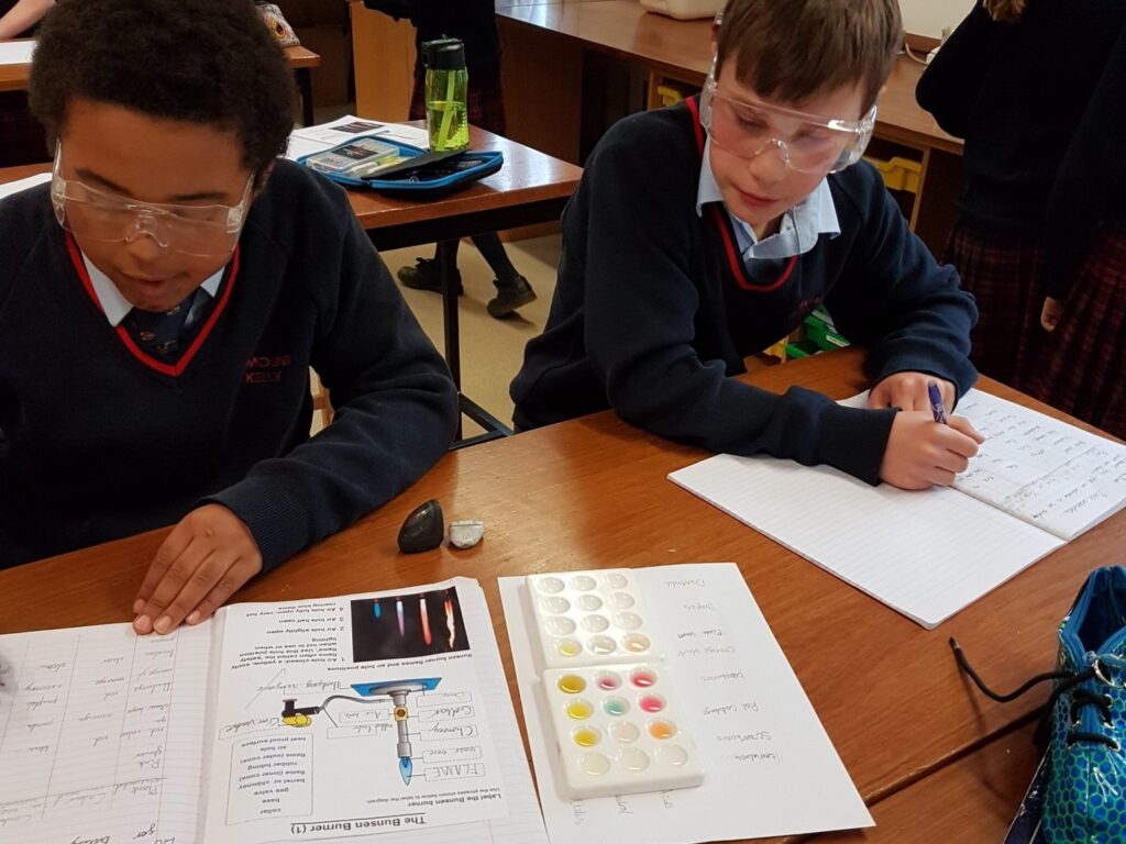 students in the science room