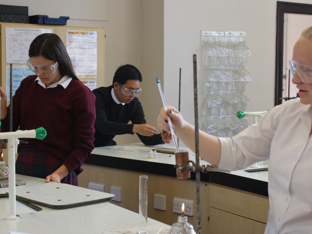 students in the science room
