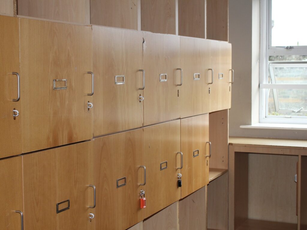 Rows of lockers