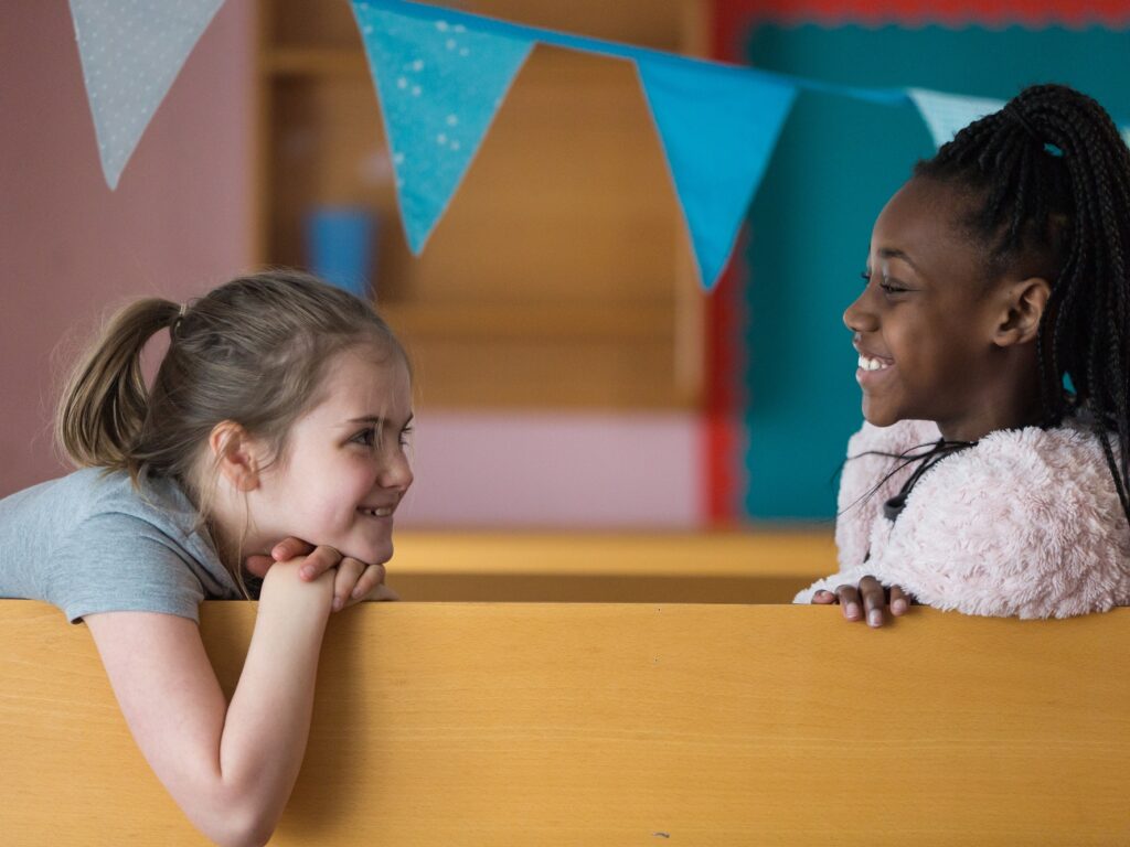 2 students talking