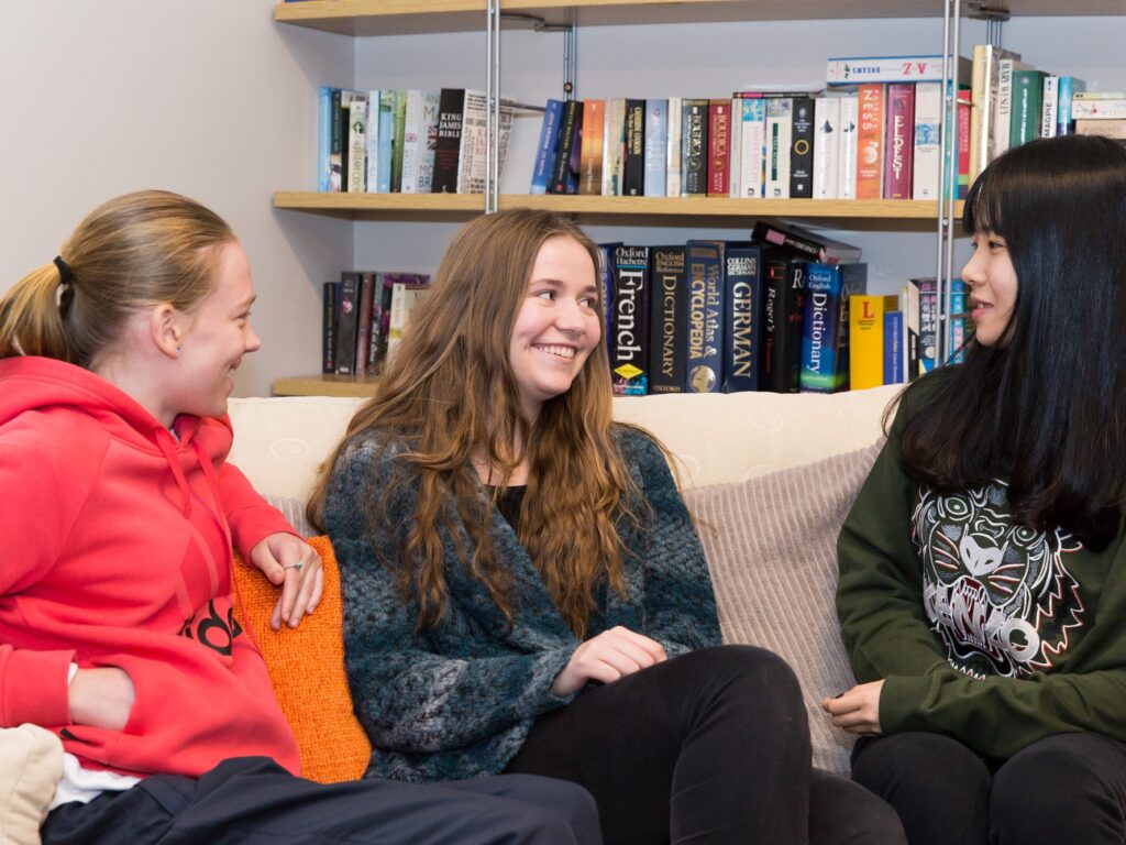Students talking in the common room