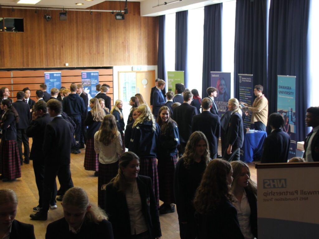 students in a careers fair