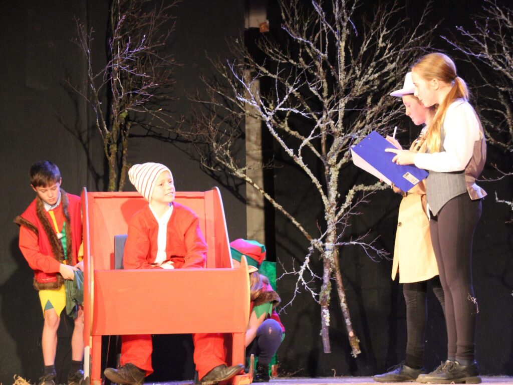 Students performing a play