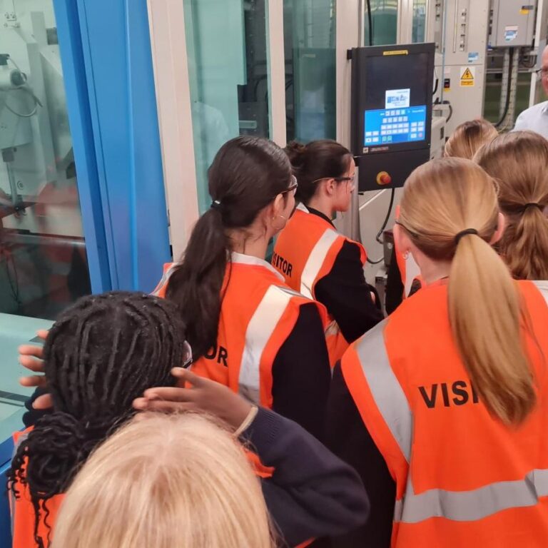 students in a factory