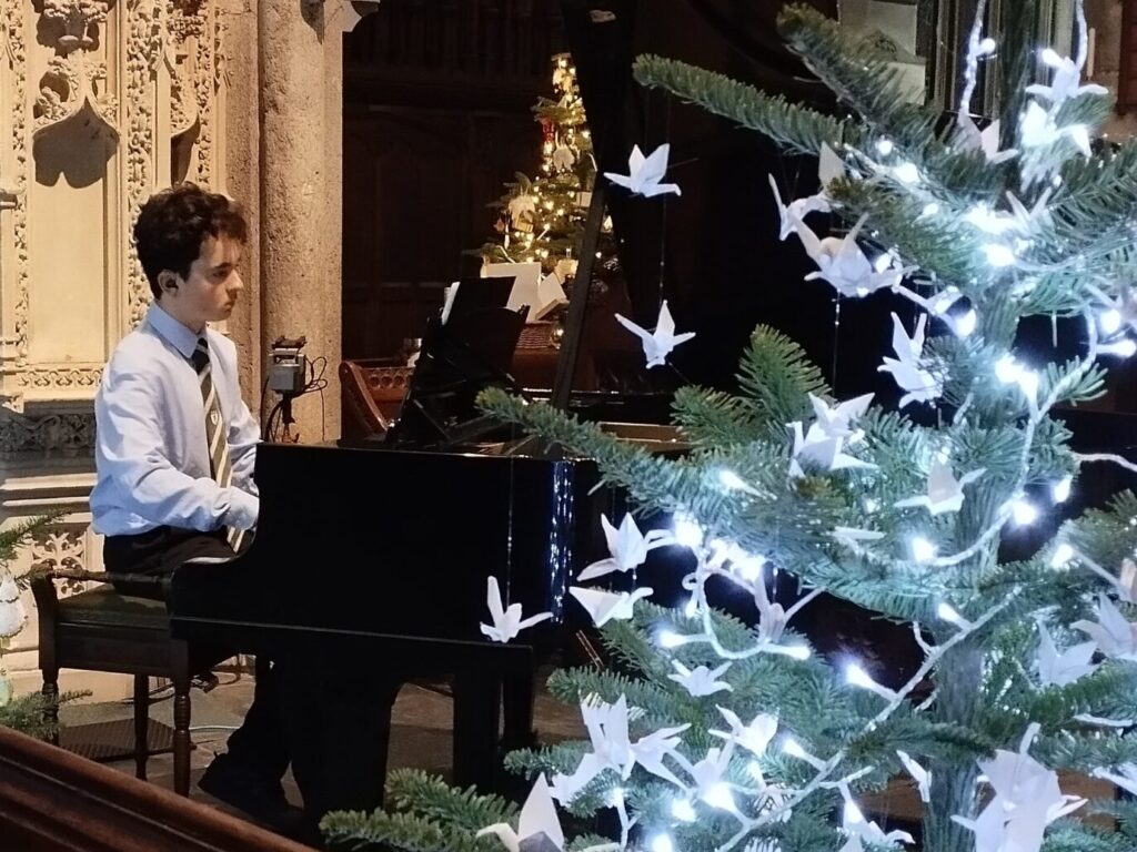 student playing piano