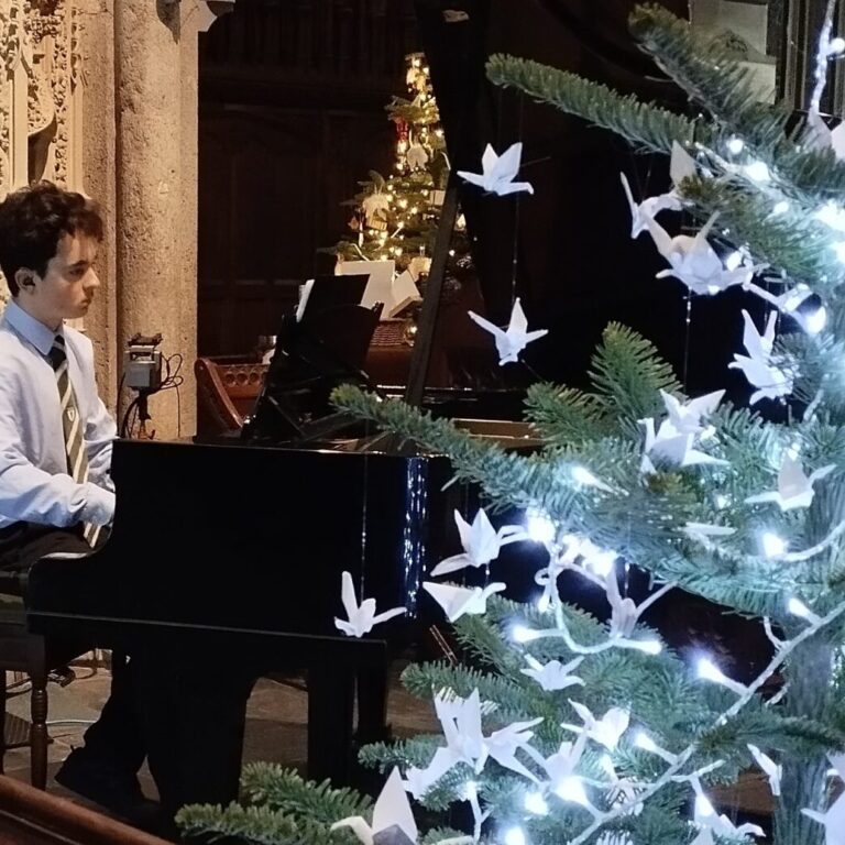 student playing piano
