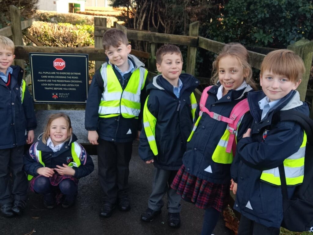 students on a walk