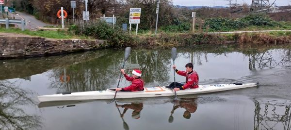students kayaking
