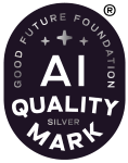 Circular badge: AI Quality Mark, Good Future Foundation, Silver level